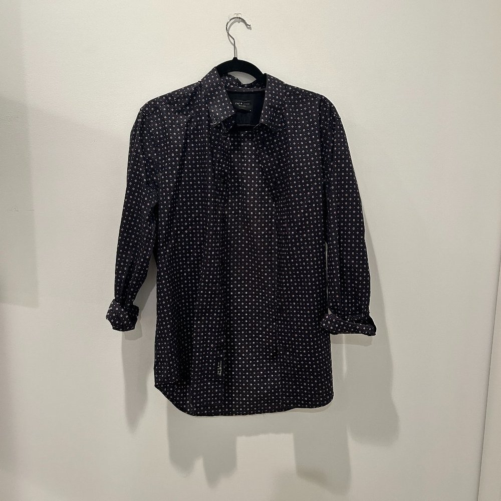 Rag and Bone Mens Fit 1 Zac-Print Sport Shirt, medium